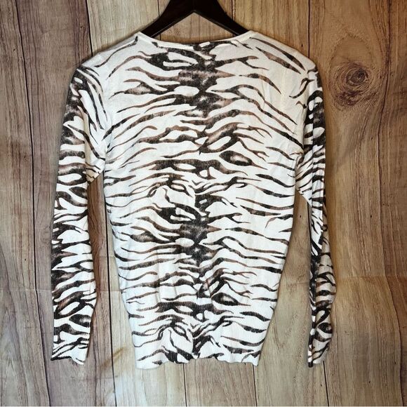 NWT Vila Milano Brown Zebra Cardigan Botton Down Women’s Small Career Lightweigh - Picture 5 of 7